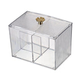 Cotton Pad Storage Box Swab Container Holder Transparent with Lid Grid for Cosmetics Desktop Decoration