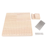 9.3in Rubber Wooden Crochet Blocking Board Crochet Accessories with 20pcs Steel Pins Stand for Knitting Crochet Projects - Front View