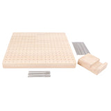 9.3in Rubber Wooden Crochet Blocking Board Crochet Accessories with 20pcs Steel Pins Stand for Knitting Crochet Projects - Close-Up Angle