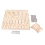 9.3in Rubber Wooden Crochet Blocking Board Crochet Accessories with 20pcs Steel Pins Stand for Knitting Crochet Projects - Low Angle
