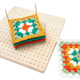 9.3in Rubber Wooden Crochet Blocking Board Crochet Accessories with 20pcs Steel Pins Stand for Knitting Crochet Projects