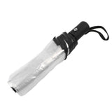 Clear Automatic Foldable Umbrella 8 Ribs 3 Folding Black Edging Transparent Auto Open Close Umbrella for Outdoor Travel Wedding