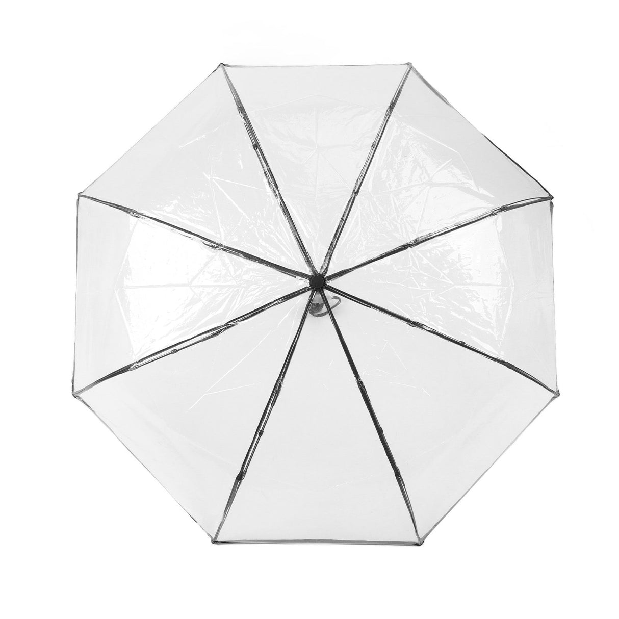 Clear Automatic Foldable Umbrella 8 Ribs 3 Folding Black Edging Transparent Auto Open Close Umbrella for Outdoor Travel Wedding