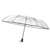 Clear Automatic Foldable Umbrella 8 Ribs 3 Folding Black Edging Transparent Auto Open Close Umbrella for Outdoor Travel Wedding - Extra Image