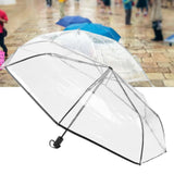 Clear Automatic Foldable Umbrella 8 Ribs 3 Folding Black Edging Transparent Auto Open Close Umbrella for Outdoor Travel Wedding