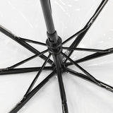 Clear Automatic Foldable Umbrella 8 Ribs 3 Folding Black Edging Transparent Auto Open Close Umbrella for Outdoor Travel Wedding