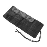 Makeup Brush Case 26 Holes Cosmetic Tool Storage Bag Black Large Capacity Waterproof Travel Makeup Brush Organizer - Front View