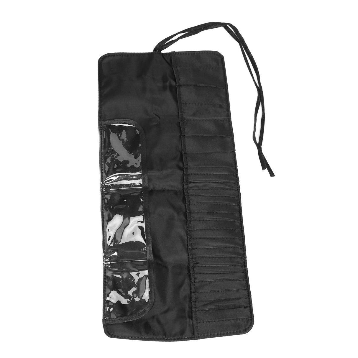 Makeup Brush Case 26 Holes Cosmetic Tool Storage Bag Black Large Capacity Waterproof Travel Makeup Brush Organizer
