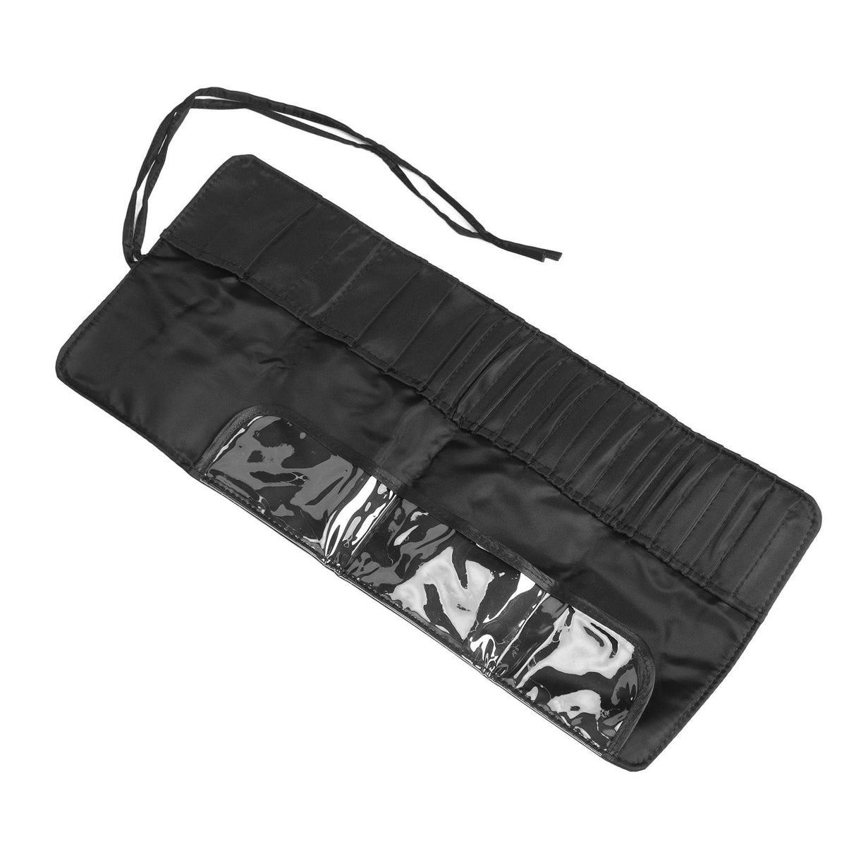 Makeup Brush Case 26 Holes Cosmetic Tool Storage Bag Black Large Capacity Waterproof Travel Makeup Brush Organizer