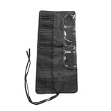Makeup Brush Case 26 Holes Cosmetic Tool Storage Bag Black Large Capacity Waterproof Travel Makeup Brush Organizer - Close-Up Angle
