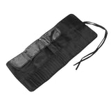 Makeup Brush Case 26 Holes Cosmetic Tool Storage Bag Black Large Capacity Waterproof Travel Makeup Brush Organizer - Low Angle