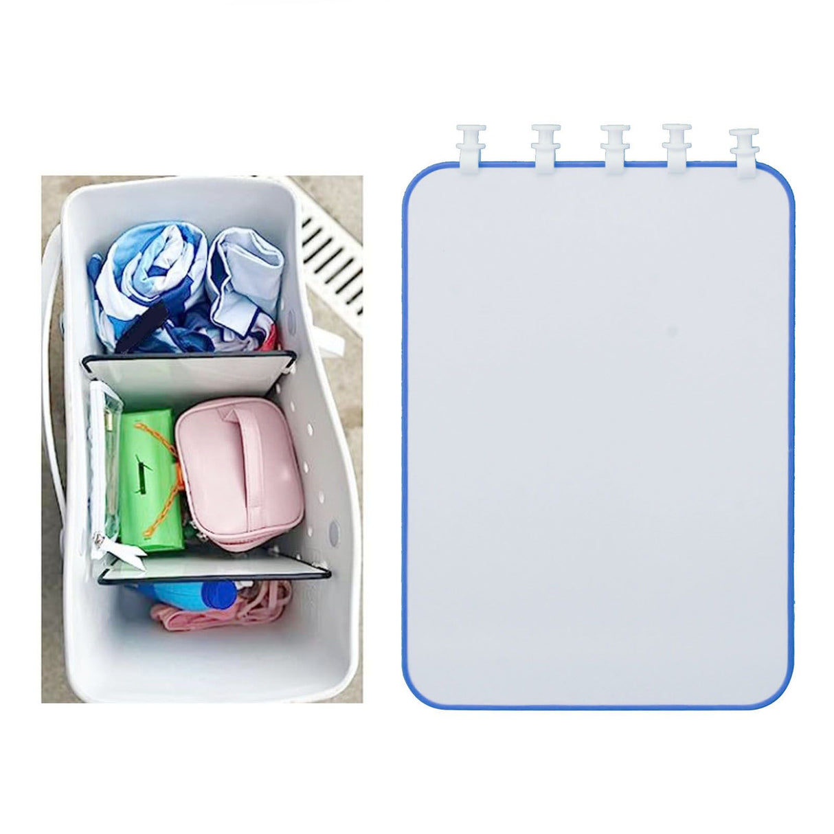 Portable Lightweight Divider Tray Beach Bag Divider Tray for Dividing Space Clothing Snacks Blue