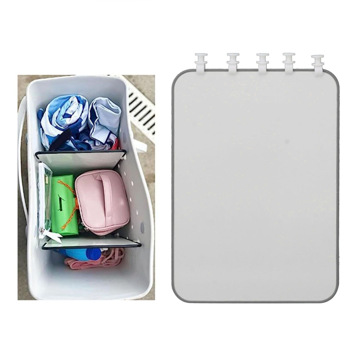 Portable Lightweight Divider Tray Beach Bag Divider Tray for Dividing Space Clothing Snacks Black
