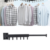 Wall Mounted Clothes Drying Rack Retractable Laundry Drying Rack for Balcony Bedroom Black - Extra Image