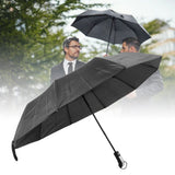 Compact Travel Umbrella Folding Auto Open Auto Close Sunshade Protection Windproof 10 Ribs Umbrella for Men and Women Black - Extra Image