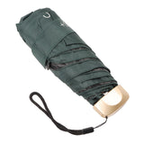6 Ribs Umbrella Sun Protection UPF50 Impact Cloth Portable Folding Umbrella for Sunny Rainy Dark Green