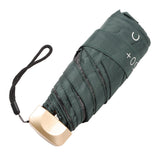 6 Ribs Umbrella Sun Protection UPF50 Impact Cloth Portable Folding Umbrella for Sunny Rainy Dark Green