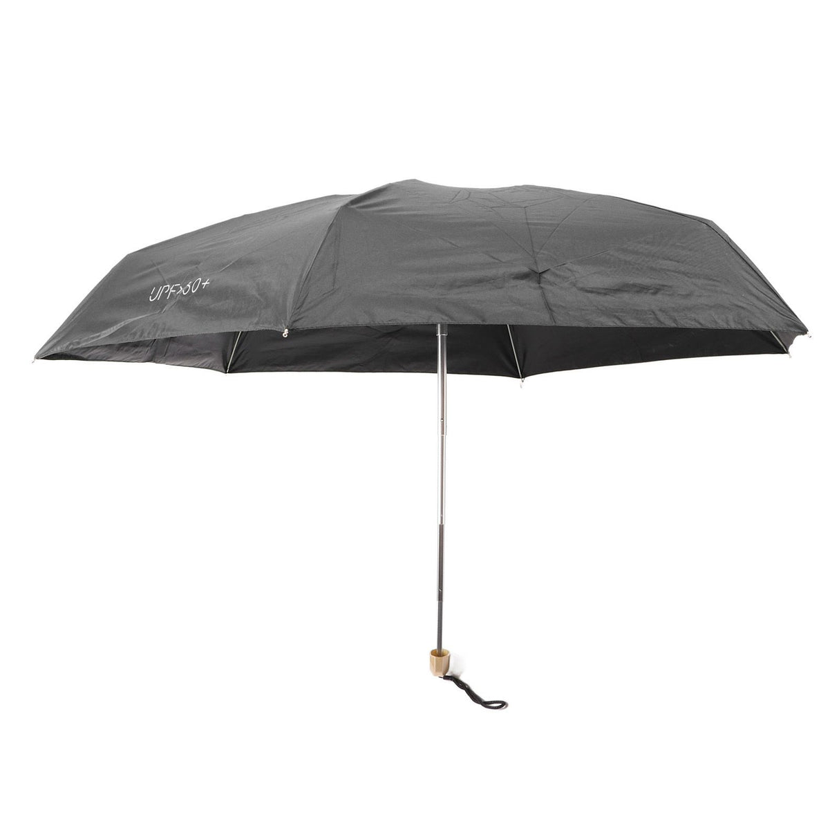 6 Ribs Umbrella Sun Protection UPF50 Impact Cloth Portable Folding Umbrella for Sunny Rainy Black