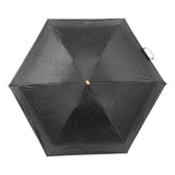 6 Ribs Umbrella Sun Protection UPF50 Impact Cloth Portable Folding Umbrella for Sunny Rainy Black - 45-Degree Angle