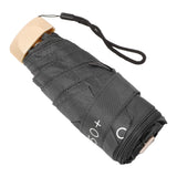 6 Ribs Umbrella Sun Protection UPF50 Impact Cloth Portable Folding Umbrella for Sunny Rainy Black