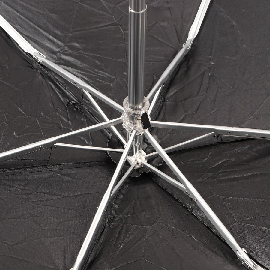 6 Ribs Umbrella Sun Protection UPF50 Impact Cloth Portable Folding Umbrella for Sunny Rainy Black
