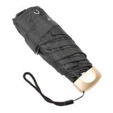 6 Ribs Umbrella Sun Protection UPF50 Impact Cloth Portable Folding Umbrella for Sunny Rainy Black - Extra Image