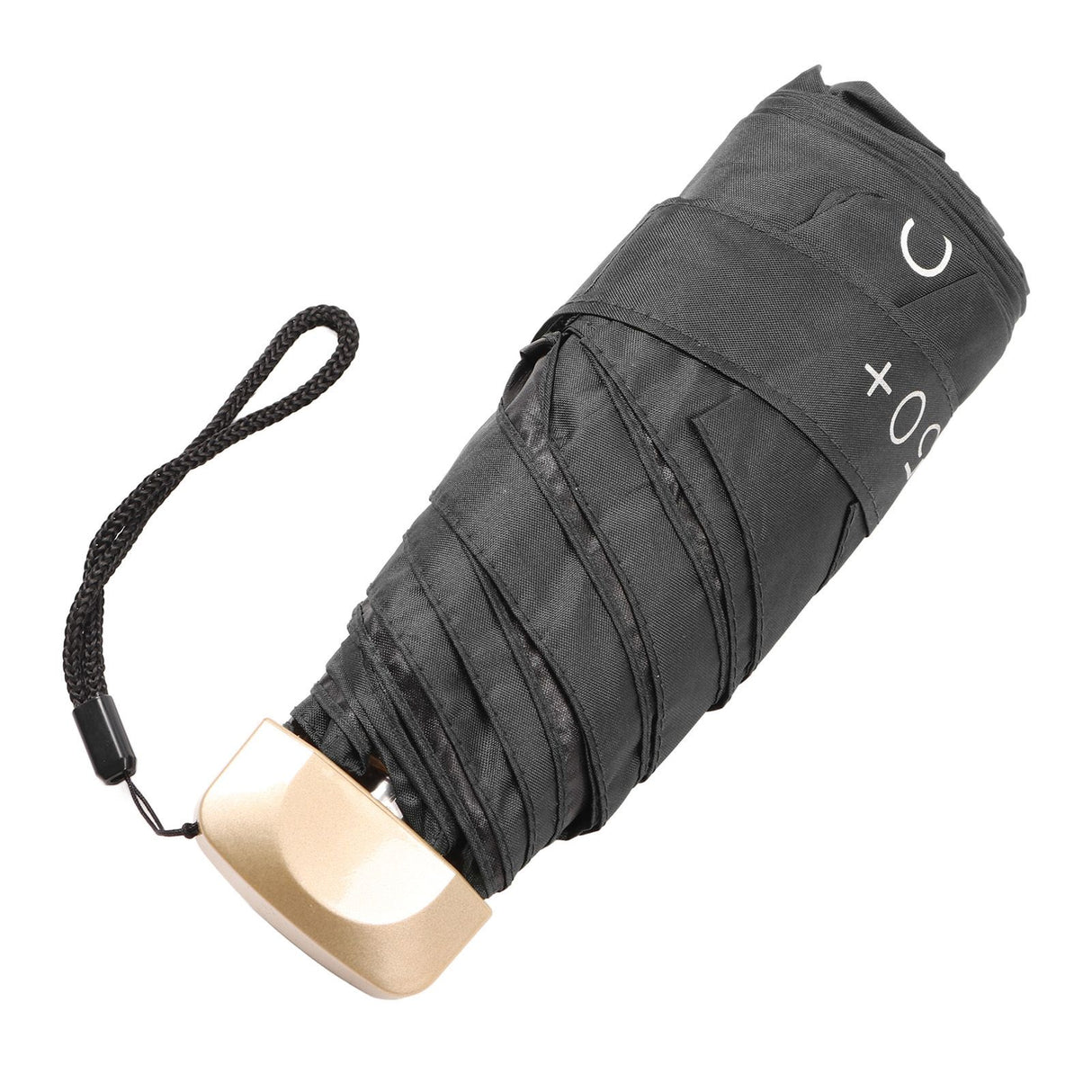 6 Ribs Umbrella Sun Protection UPF50 Impact Cloth Portable Folding Umbrella for Sunny Rainy Black