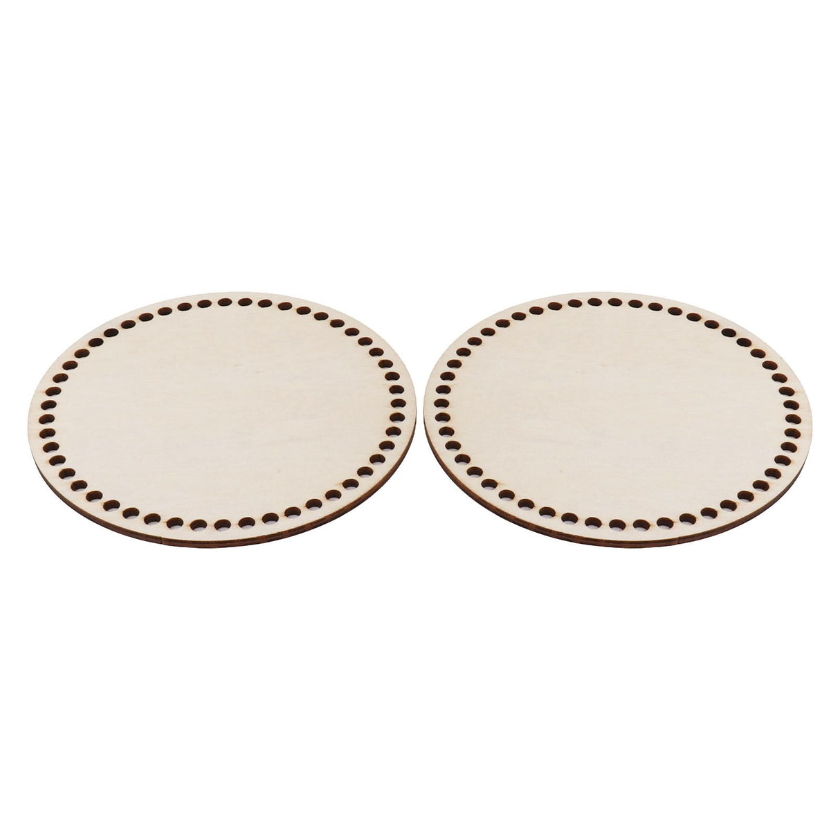 2 Pcs Wooden Crochet Bag Bottom Rounded Crochet Basket Wood Base for DIY Basket Bags
