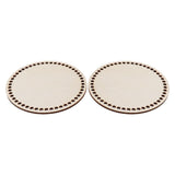 2 Pcs Wooden Crochet Bag Bottom Rounded Crochet Basket Wood Base for DIY Basket Bags