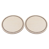2 Pcs Wooden Crochet Bag Bottom Rounded Crochet Basket Wood Base for DIY Basket Bags - Top-Down View
