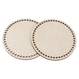 2 Pcs Wooden Crochet Bag Bottom Rounded Crochet Basket Wood Base for DIY Basket Bags