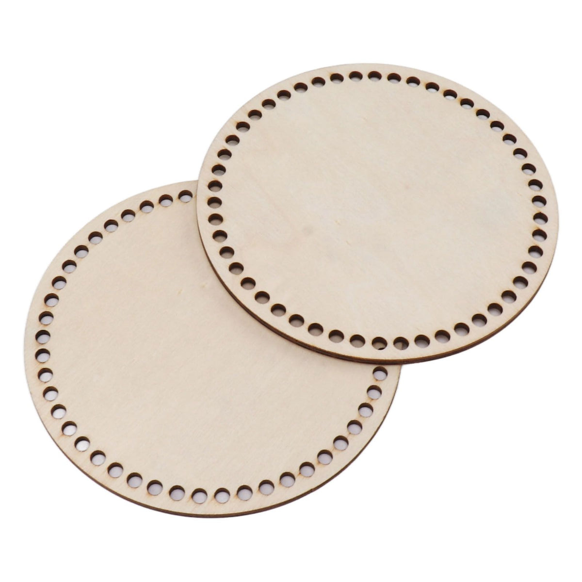 2 Pcs Wooden Crochet Bag Bottom Rounded Crochet Basket Wood Base for DIY Basket Bags