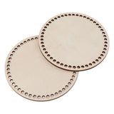 2 Pcs Wooden Crochet Bag Bottom Rounded Crochet Basket Wood Base for DIY Basket Bags - Rear View