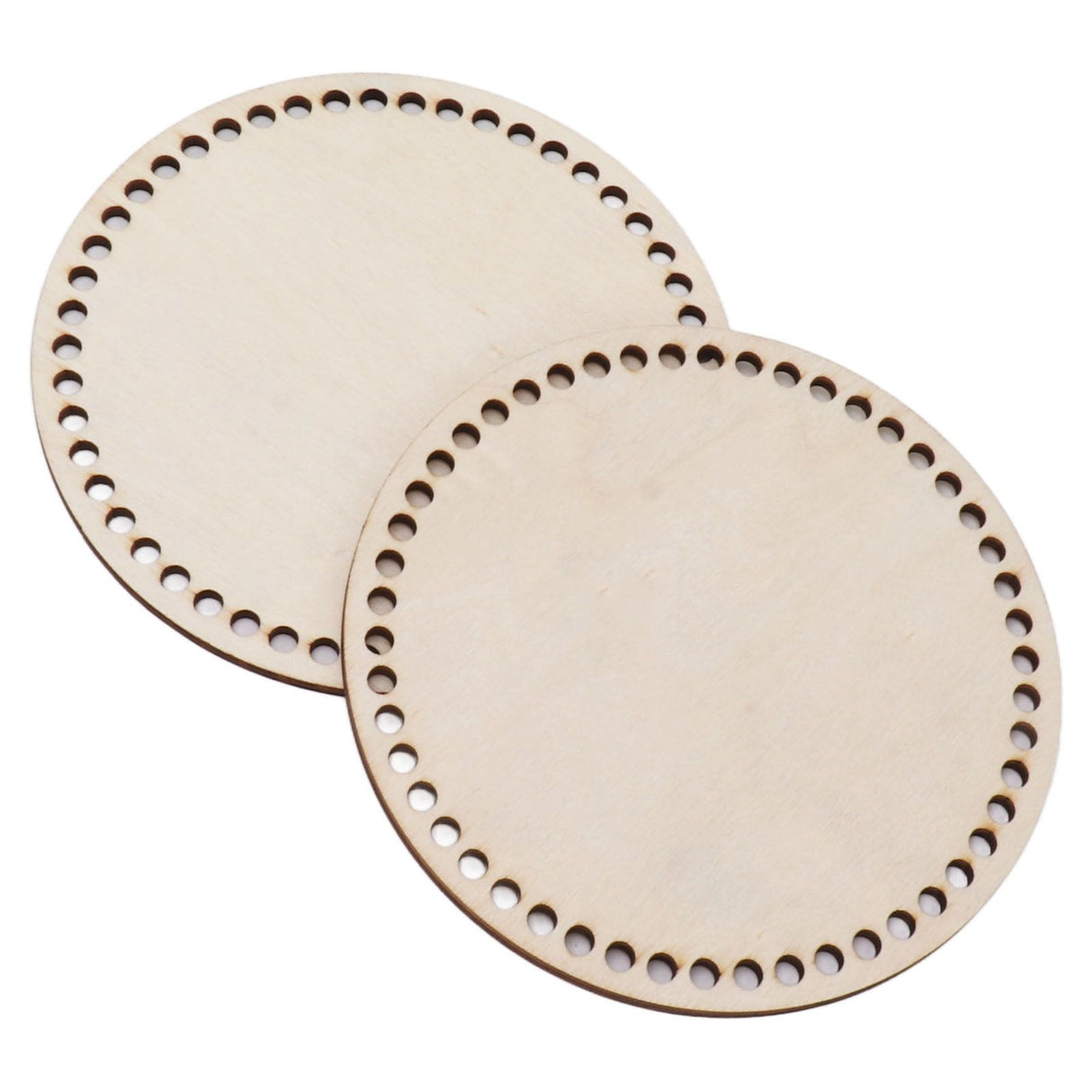 2 Pcs Wooden Crochet Bag Bottom Rounded Crochet Basket Wood Base for DIY Basket Bags