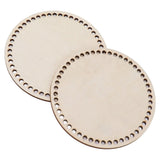 2 Pcs Wooden Crochet Bag Bottom Rounded Crochet Basket Wood Base for DIY Basket Bags