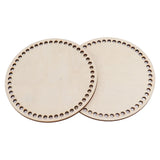 2 Pcs Wooden Crochet Bag Bottom Rounded Crochet Basket Wood Base for DIY Basket Bags - Low Angle