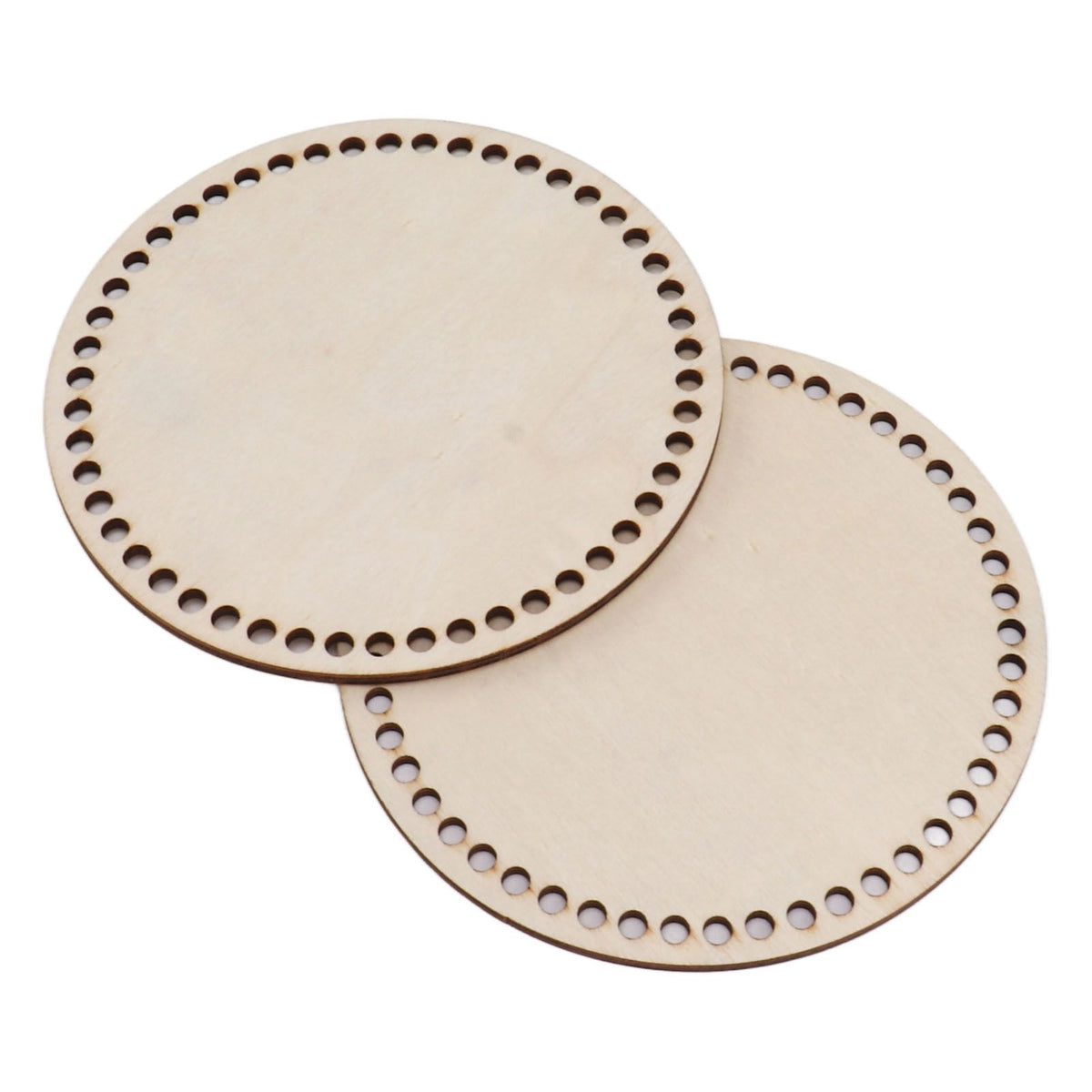 2 Pcs Wooden Crochet Bag Bottom Rounded Crochet Basket Wood Base for DIY Basket Bags