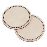 2 Pcs Wooden Crochet Bag Bottom Rounded Crochet Basket Wood Base for DIY Basket Bags