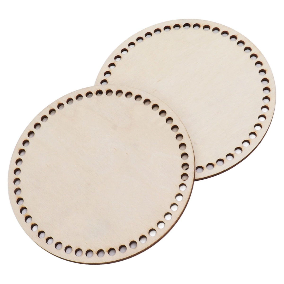 2 Pcs Wooden Crochet Bag Bottom Rounded Crochet Basket Wood Base for DIY Basket Bags