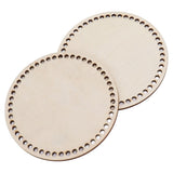 2 Pcs Wooden Crochet Bag Bottom Rounded Crochet Basket Wood Base for DIY Basket Bags