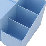 Tissue Box Organizer with Lid Plastic Exquisite Smooth Surface Tissue Desk Organizer for Home Office Blue - Extra Image
