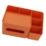 Tissue Box Organizer with Lid Plastic Exquisite Smooth Surface Tissue Desk Organizer for Home Office Orange - Extra Image