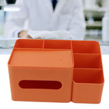 Tissue Box Organizer with Lid Plastic Exquisite Smooth Surface Tissue Desk Organizer for Home Office Orange - Extra Image