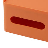 Tissue Box Organizer with Lid Plastic Exquisite Smooth Surface Tissue Desk Organizer for Home Office Orange