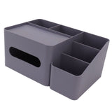Tissue Box Organizer with Lid Plastic Exquisite Smooth Surface Tissue Desk Organizer for Home Office Purple - Side View