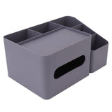 Tissue Box Organizer with Lid Plastic Exquisite Smooth Surface Tissue Desk Organizer for Home Office Purple - Top-Down View