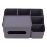 Tissue Box Organizer with Lid Plastic Exquisite Smooth Surface Tissue Desk Organizer for Home Office Purple - Rear View