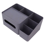Tissue Box Organizer with Lid Plastic Exquisite Smooth Surface Tissue Desk Organizer for Home Office Purple - Close-Up Angle