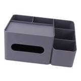 Tissue Box Organizer with Lid Plastic Exquisite Smooth Surface Tissue Desk Organizer for Home Office Purple - Low Angle