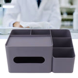 Tissue Box Organizer with Lid Plastic Exquisite Smooth Surface Tissue Desk Organizer for Home Office Purple - Extra Image